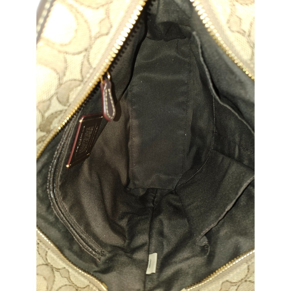 Coach Tote Signature "C" Jacquard/Leather/ Beige/Brown/Gold accents - Picture 13 of 16